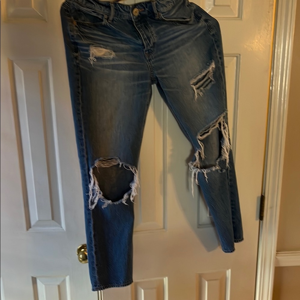 Blue Boyfriend Jeans with Relaxed Fit